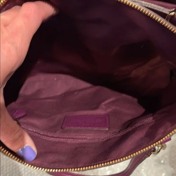 Coach Purple Leather Christie Carryall Tote - Picture 8 of 9